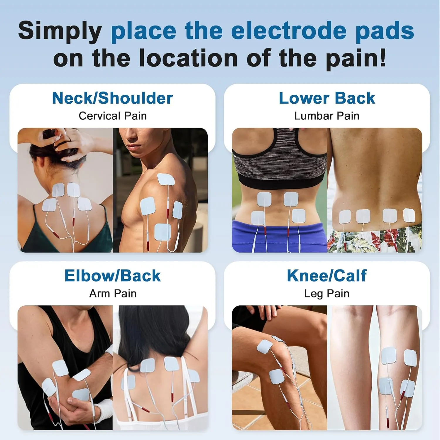 NexMedio TENS EMS controls and pads shown for careful setup before use